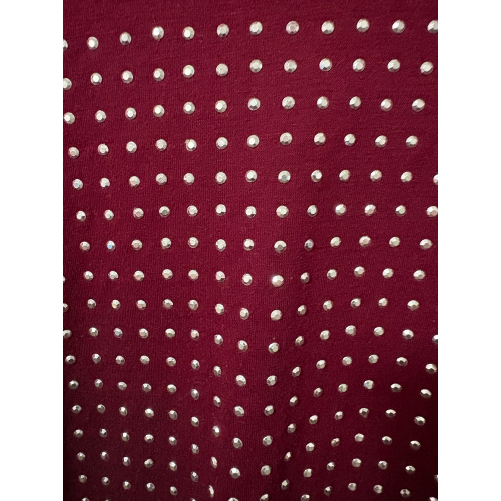 Cato Maroon women's silver beaded accent top size 18 -20 - Picture 8 of 12